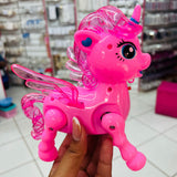 Pônei de Brinquedo Rosa com Asas e Luz – Unicorn Toy