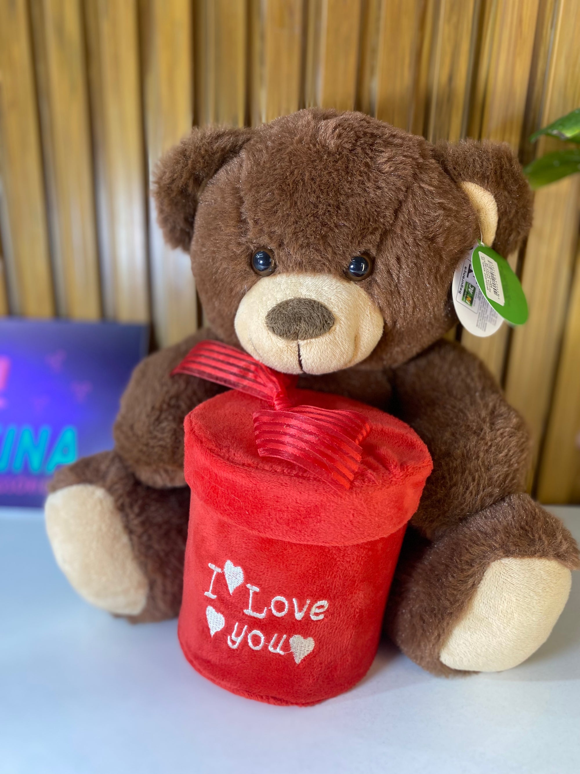 Urso de Pelúcia Castanho- I Love You