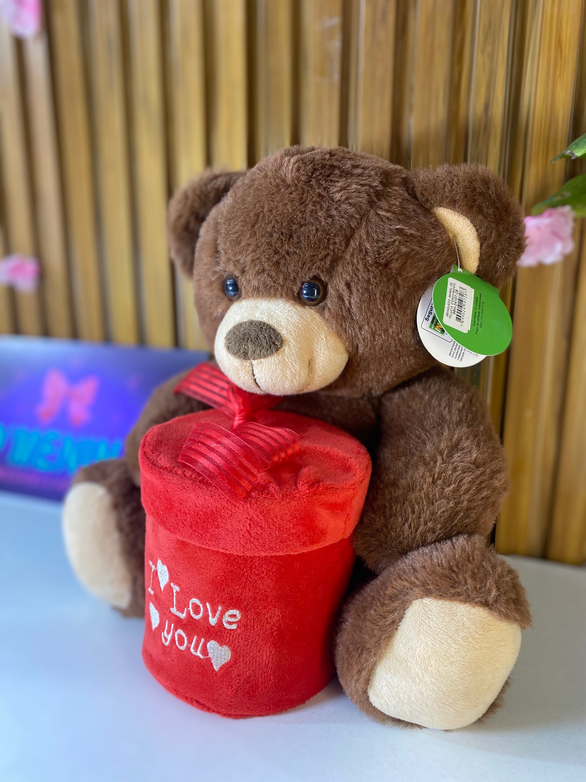 Urso de Pelúcia Castanho- I Love You