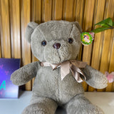 Urso de Pelúcia com Laço- Cinza