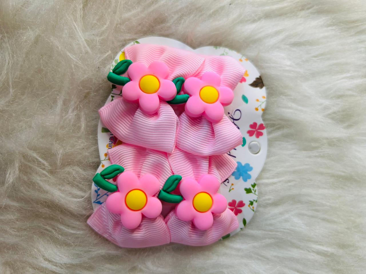 🎀 Kit Laços Infantis com Flores