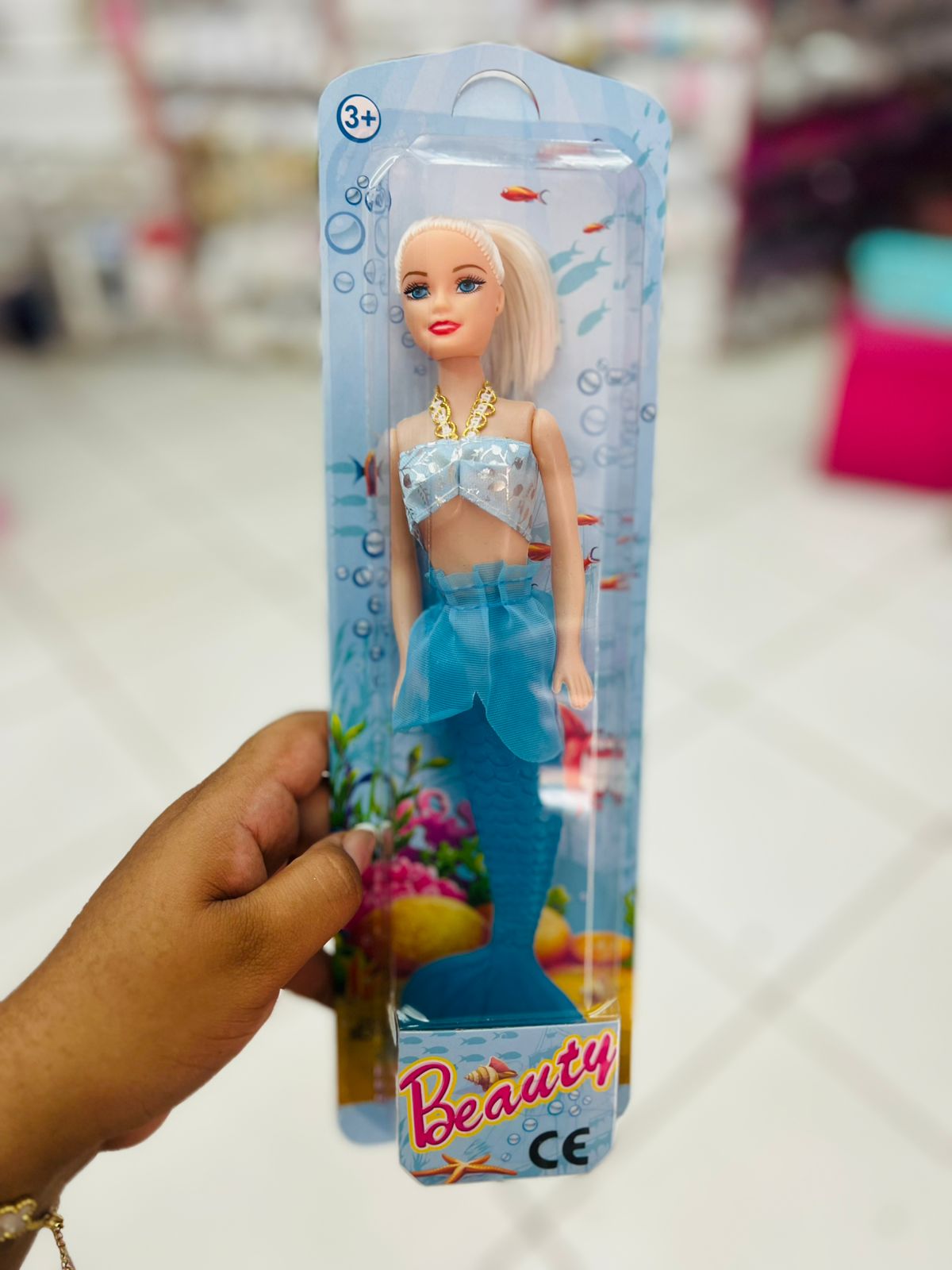 Boneca Sereia Beauty – Cauda Azul Brilhante