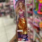 Boneca Beauty Fashion Girl – Princesa com Vestido Dourado ✨